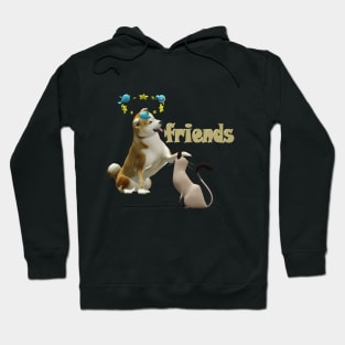 dogs and cats are frends Hoodie